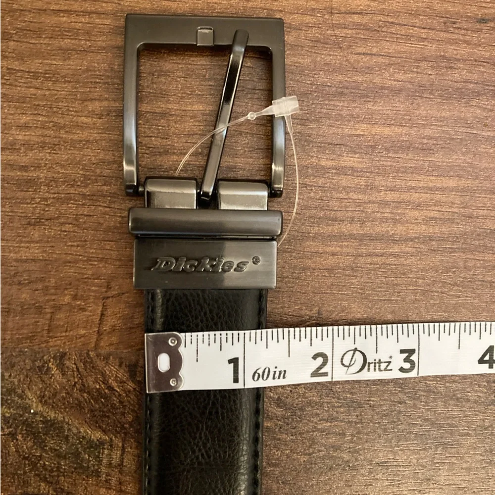 Dickies Black Coated Leather Reversible Brown Belt NWOT Men’s XL 42-44